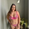 Dessous Set mit Spitze in Pink