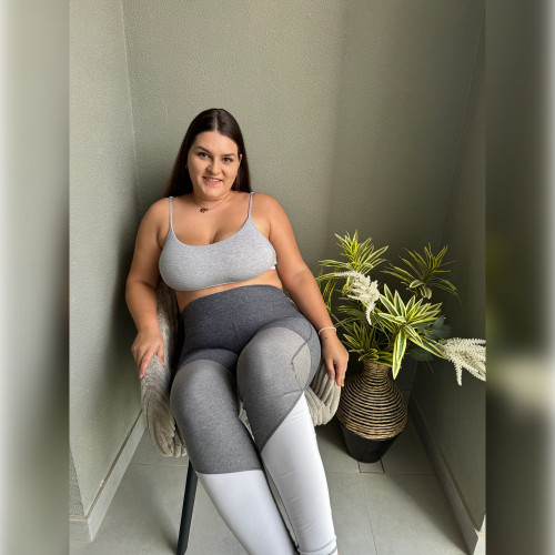 Getragene weiß / graue Sport-Leggings